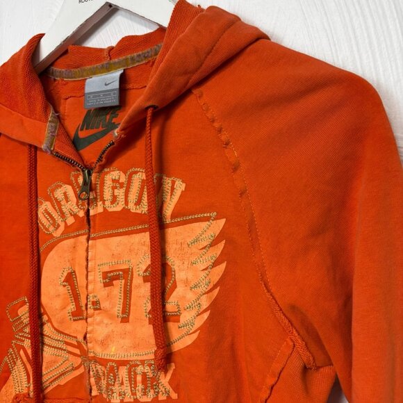 Nike Track Jacket Sweatshirt Full Zip Hoodie Red Orange Oregon Long Sleeve Women - Picture 2 of 6